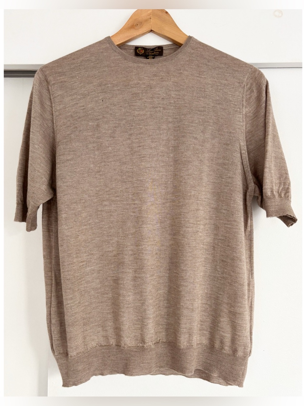 Vintage Loro Piana 70% Cashmere 30% Silk Knit Top Taupe Made in Italy Size 46